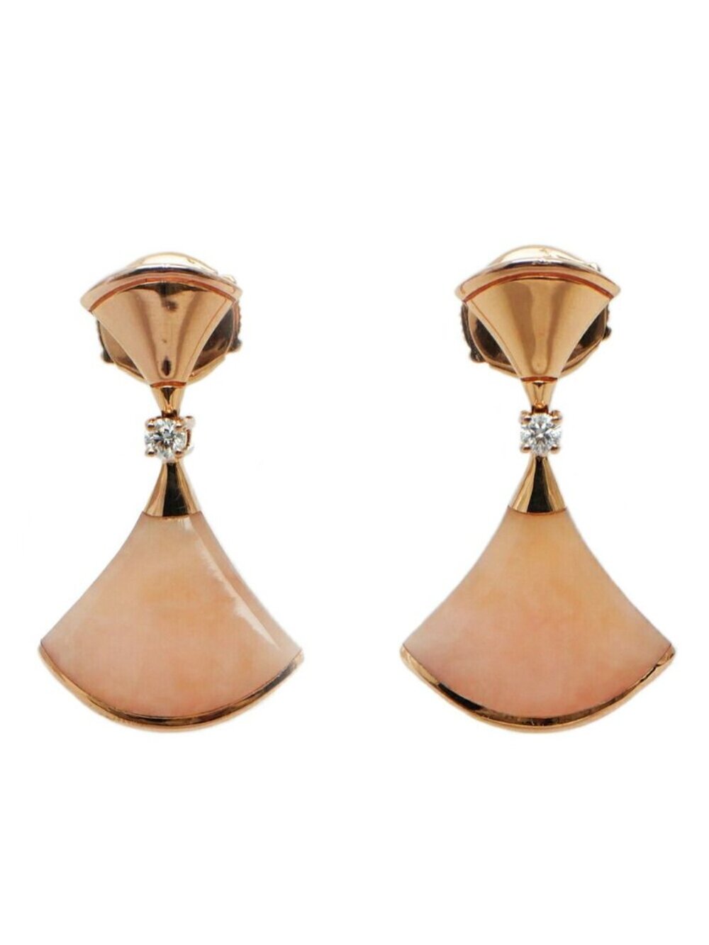 Bvlgari :Bulgari Divas' Dream Earrings Pink Pearl 18k Diamond